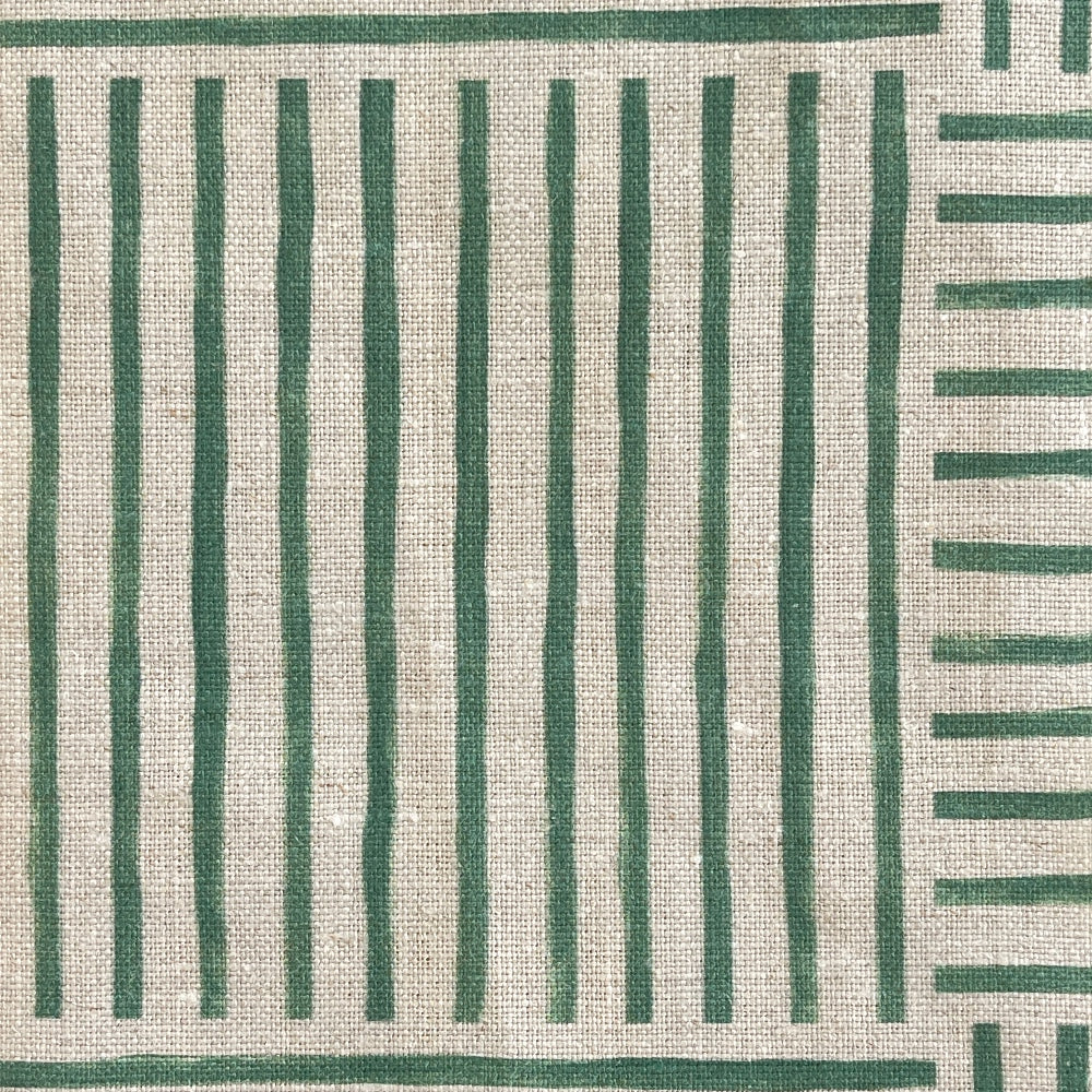 CROSS HATCH STRIPE NATURAL LINEN HEAVYWEIGHT